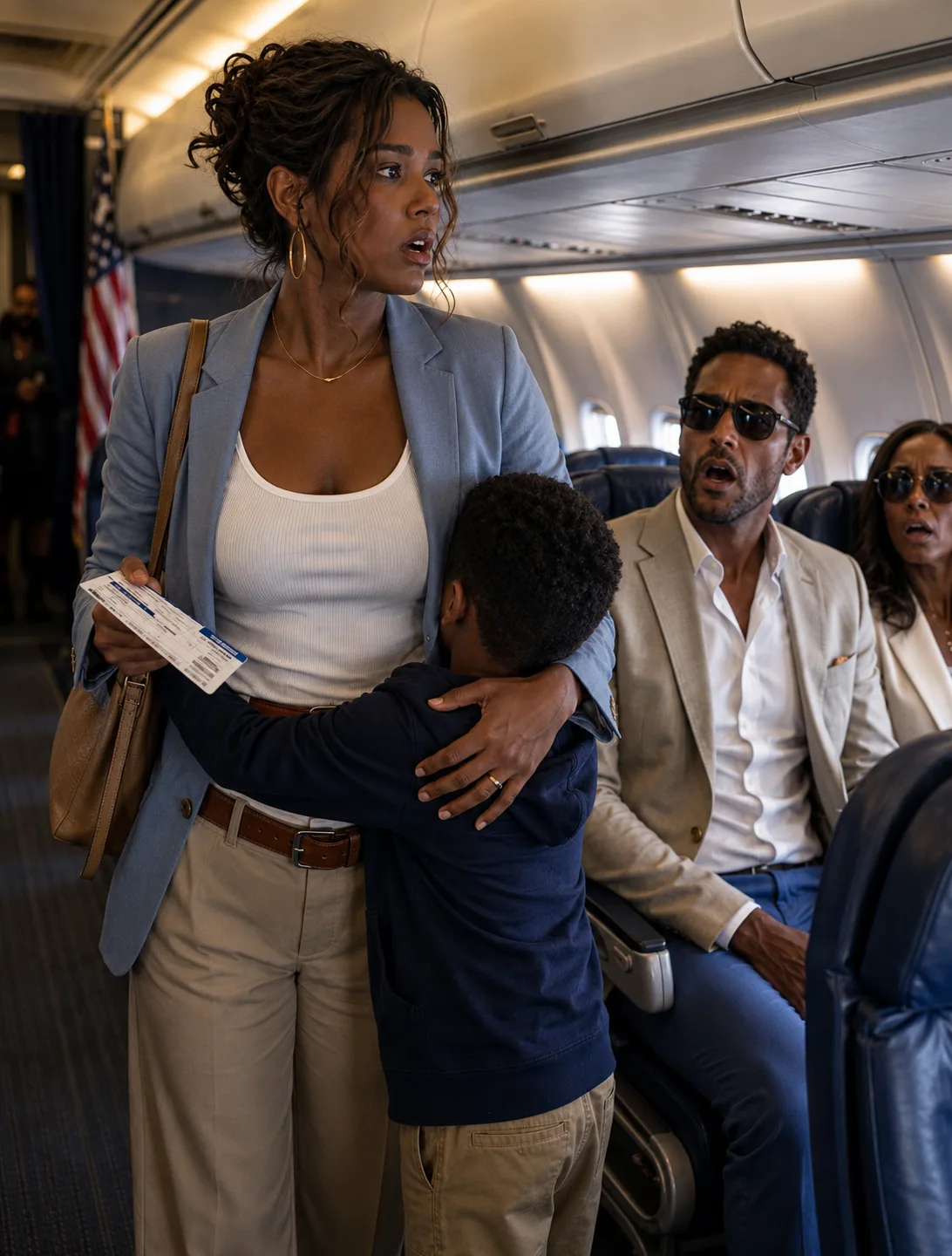 My Son Spotted His Missing Father Four Rows Up On Our Flight—The Wrist Scar And One Nervous Habit Gave Him Away, Then A Woman Hugged Him And Called Him Marcus