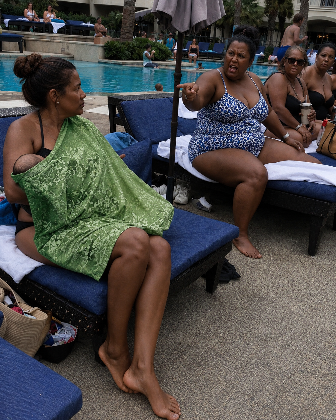 A Woman Shamed Me for Breastfeeding My 6-Month-Old by the Pool — Then the Hotel Manager Handed Her Something That Made Her Scream