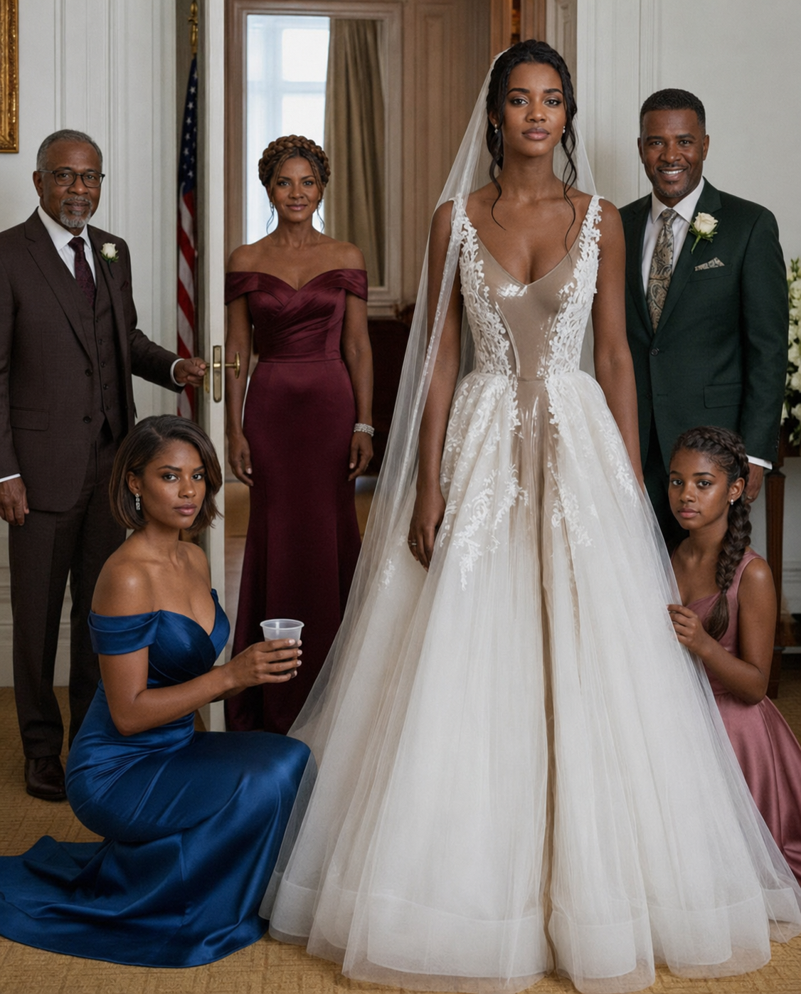 My niece ruined my handmade wedding dress for an iPhone, while my sister smiled. I didn’t cry—I opened my leather bag, and thirty minutes later, she was begging.