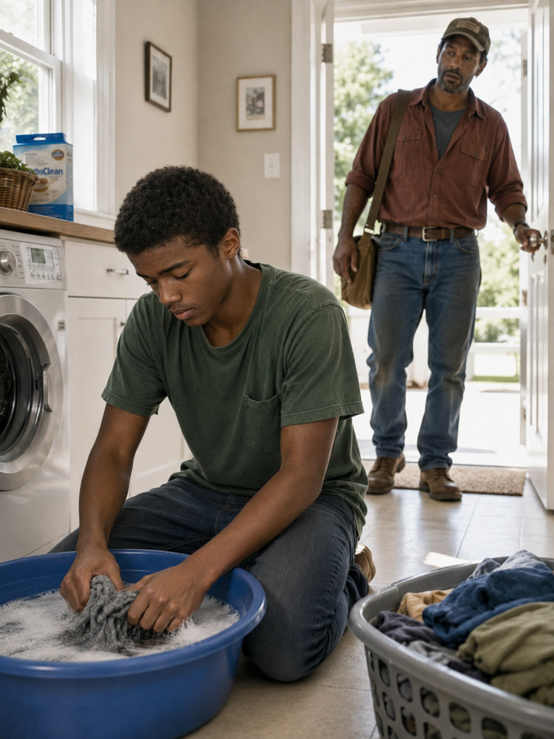 I Came Home Early From a Canceled Trucking Route and Found My Sixteen-Year-Old Son Washing His Clothes by Hand in Freezing Water While My Wife Vacationed in Miami—When I Rolled Up His Sleeves, I Discovered I Had Been Living With a Stranger and A Scheme All Along