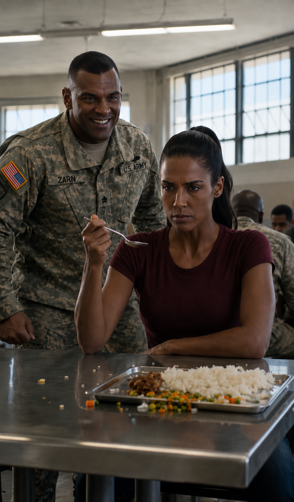 The Military Bully Laughed After Flipping Her Lunch Tray… Then Everything Changed