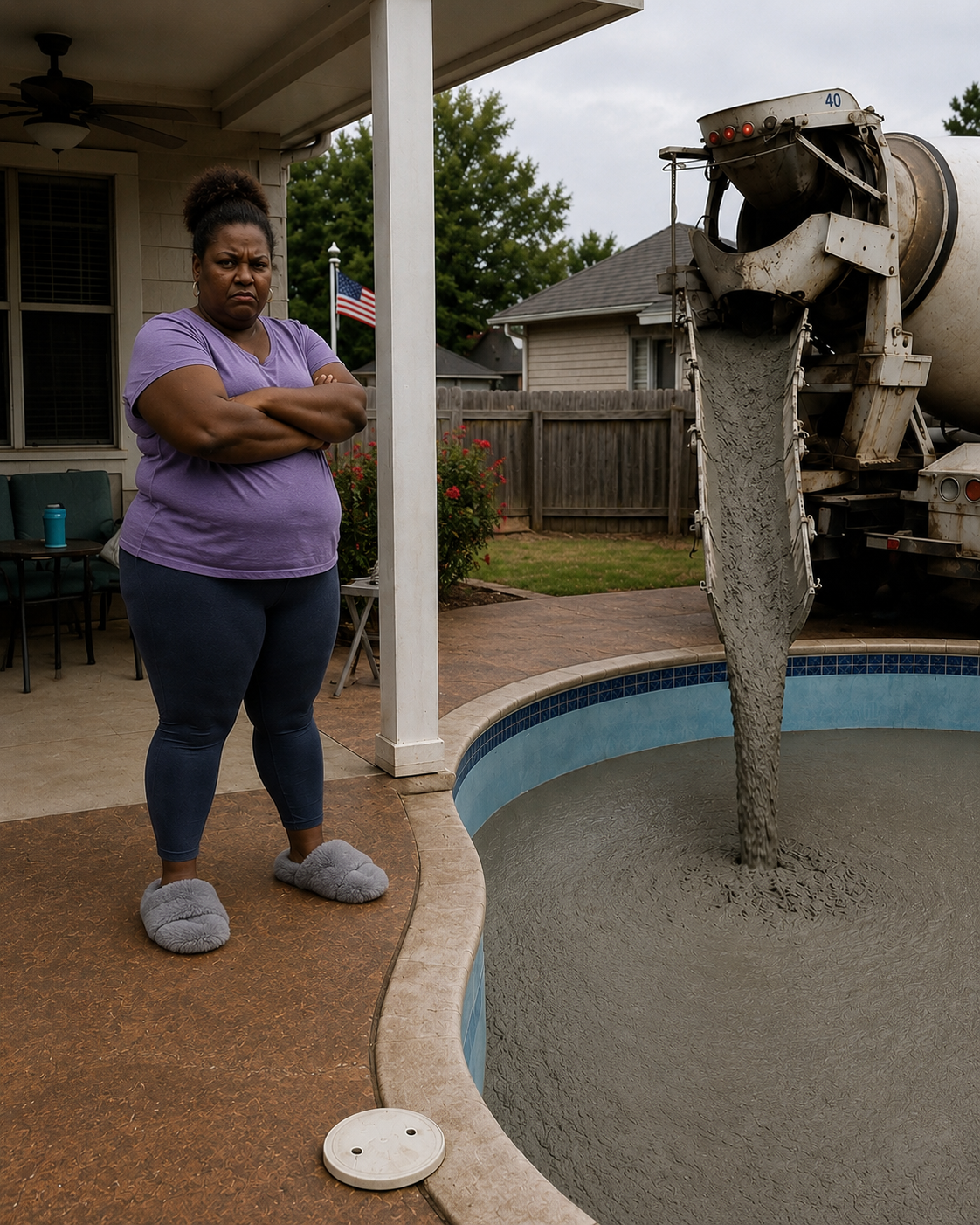 My Neighbor Filled My Backyard Pool With Concrete Over a Little Noise — She Had No Idea What Was Coming
