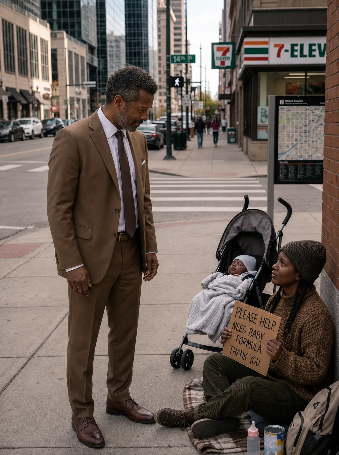 A Woman Sitting Outside a Drugstore Asked Me for Help Buying Baby Formula. I Handed Her Forty Dollars Without a Second Thought. Then She Lifted Her Face, and My Entire Body Froze — It Was My Daughter, Who I Believed Was Hundreds of Miles Away.