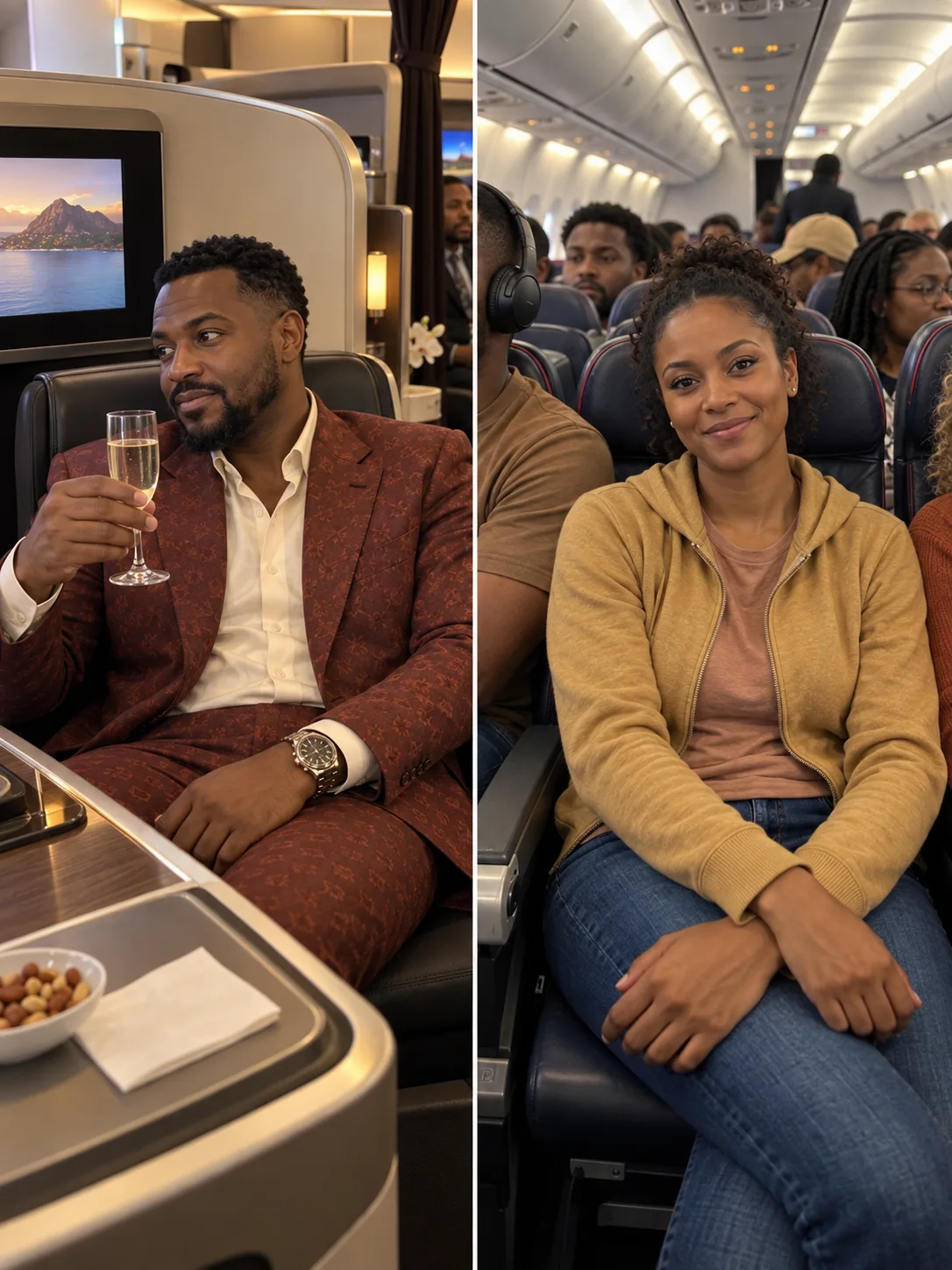 My Husband Bought Himself First Class and Sent Me to Economy on Our 25th Anniversary — Then the Pilot Who Once Loved Me Called My Maiden Name, and My Husband's Face Went White

---