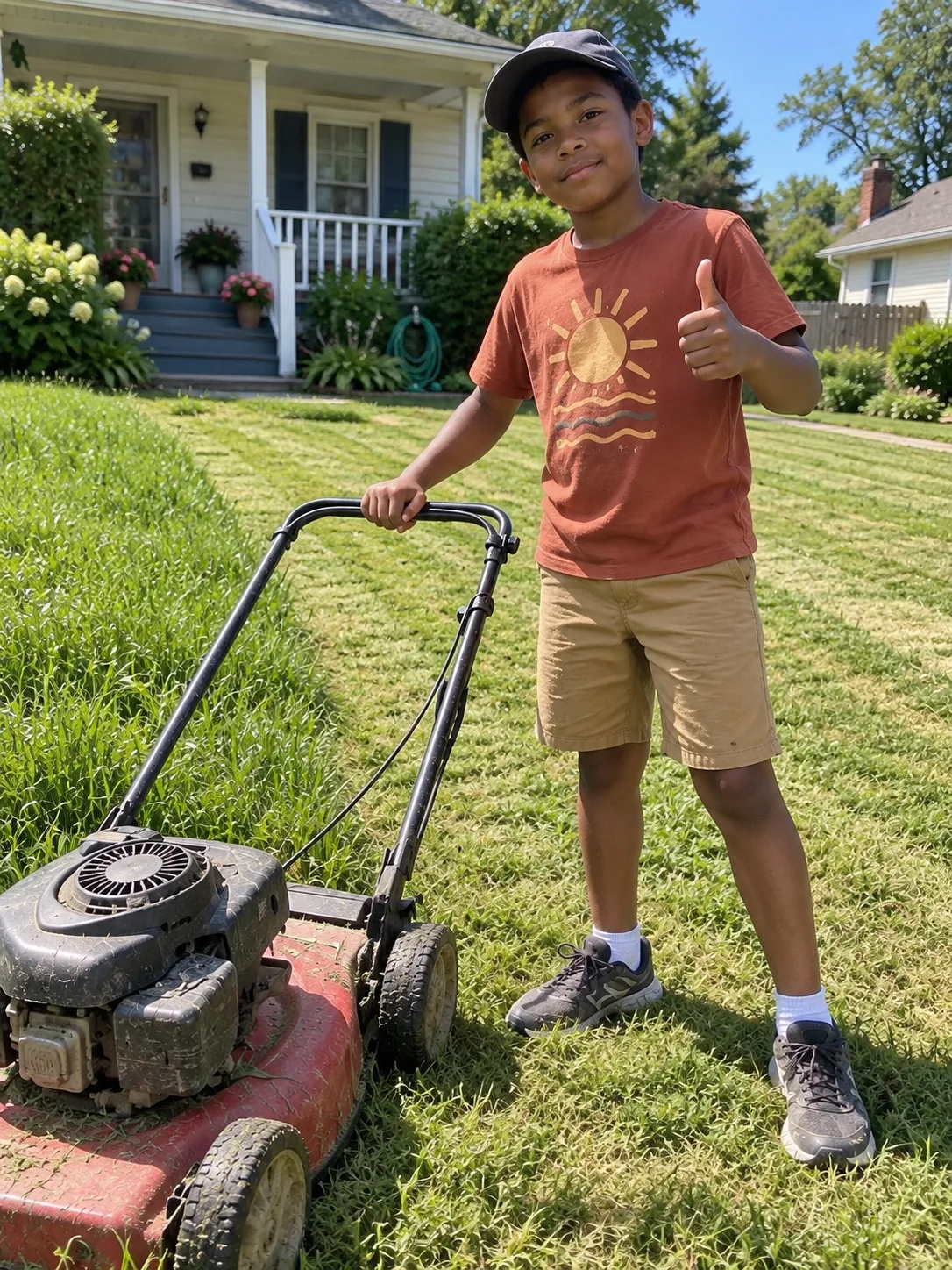 My 12-Year-Old Son Spent Every Free Afternoon Mowing Elderly Neighbors' Lawns for Nothing — Until Two Police Cars Showed Up Asking for Him by Name, and What They Found Inside One Woman's Kitchen Broke My Heart