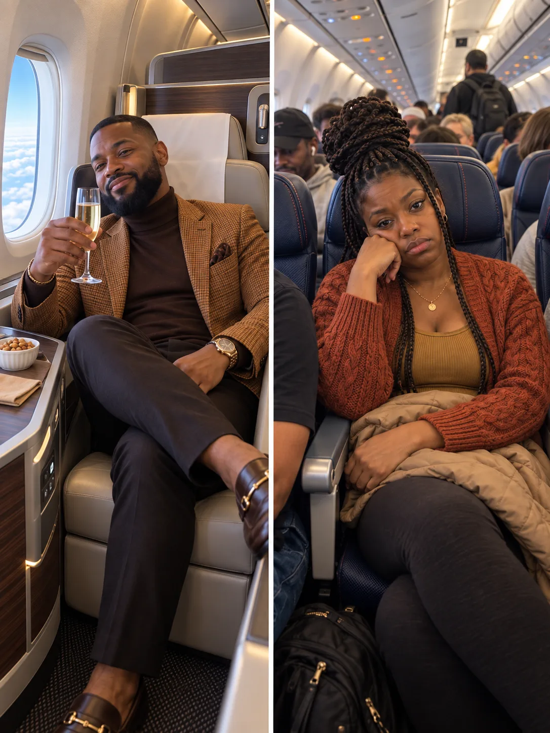 My husband put himself in first class and made me sit in coach on our 25th anniversary — until the captain revealed what he'd really done.