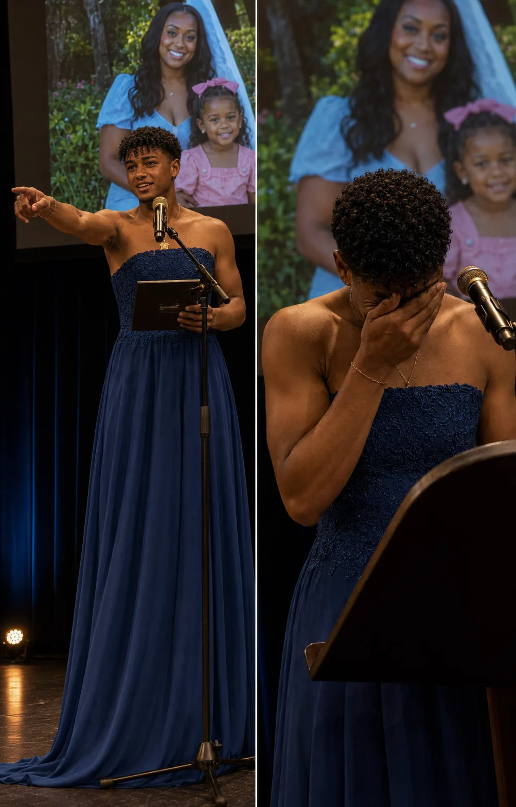 My Son Walked Across the Stage in His Dead Sister's Red Dress While 600 People Laughed — Until He Stopped at My Seat