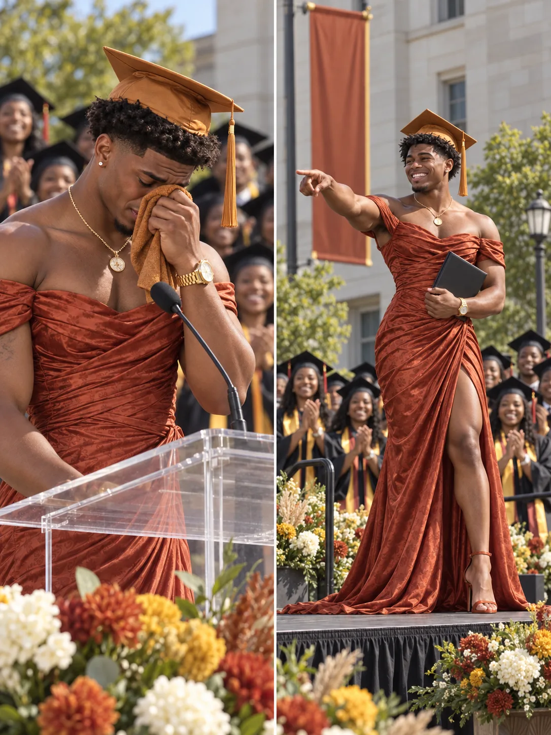 My Son Showed Up to Graduation in His Late Sister's Red Dress — Then He Reached Into the Pocket and Silenced Six Hundred People

---