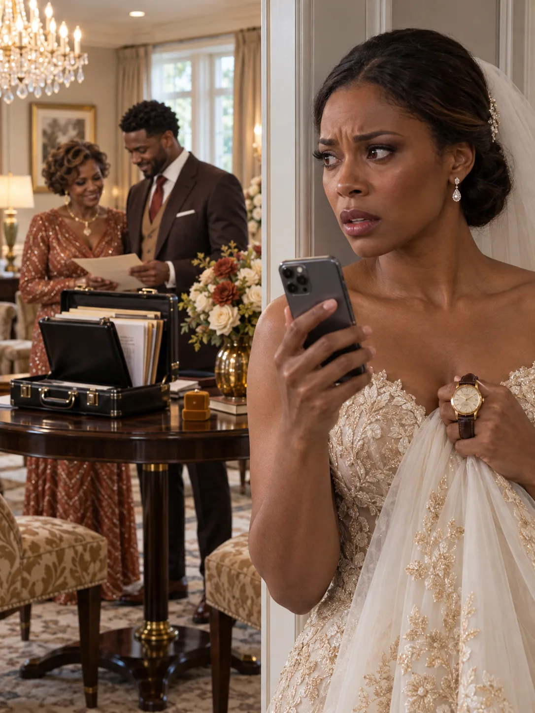 Three hours before my wedding, I came home for my father's watch and heard my fiancé plotting to steal everything my dad left me — so I picked up the phone and ended his future in ten minutes.