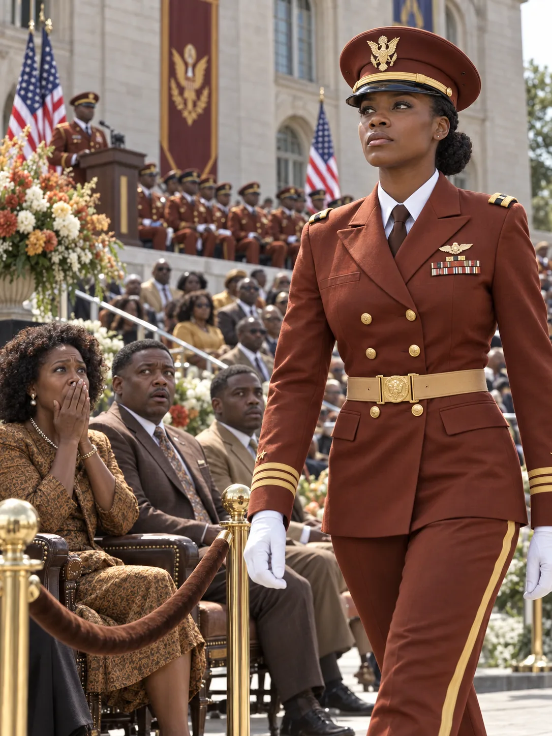My father gave my only graduation invitation to my stepsister and shoved me out into the rain — "You're embarrassing us," he snapped, right before she took my VIP seat. He had no idea I was the cadet graduating first in the entire class. Minutes later, the commandant found me standing outside in the storm. "We've been looking for you," he said. "You're the reason half those officers came."

---