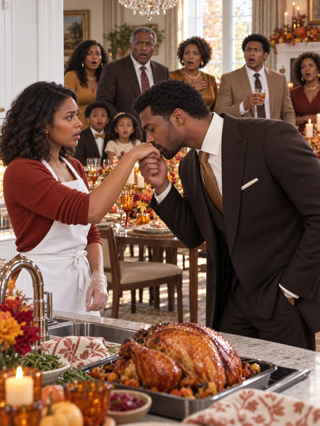 My father invited the entire family to Thanksgiving, then a billionaire walked into the kitchen and called the family's unpaid cook his fiancée.