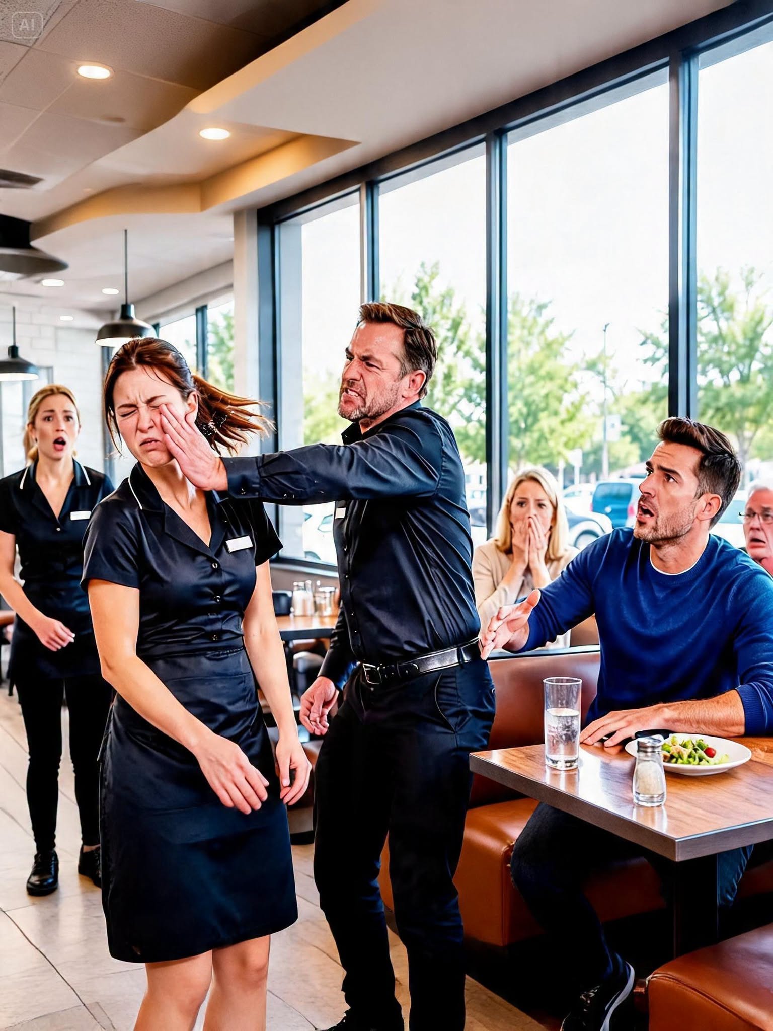 The Manager Slapped a Waitress in Front of a Packed Diner—Then One Quiet Customer Asked for the Security Footage Before Anyone Could Erase It