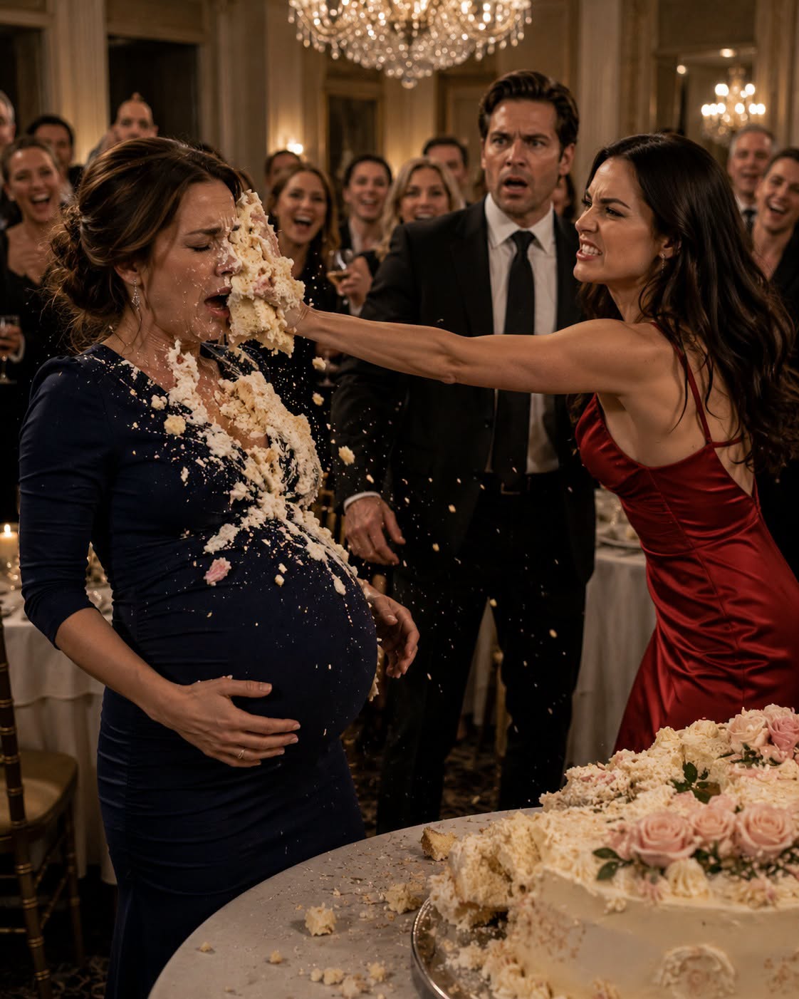 Mistress Threw Cake at the Pregnant Wife—Everyone Laughed Until Her True Identity Was Revealed