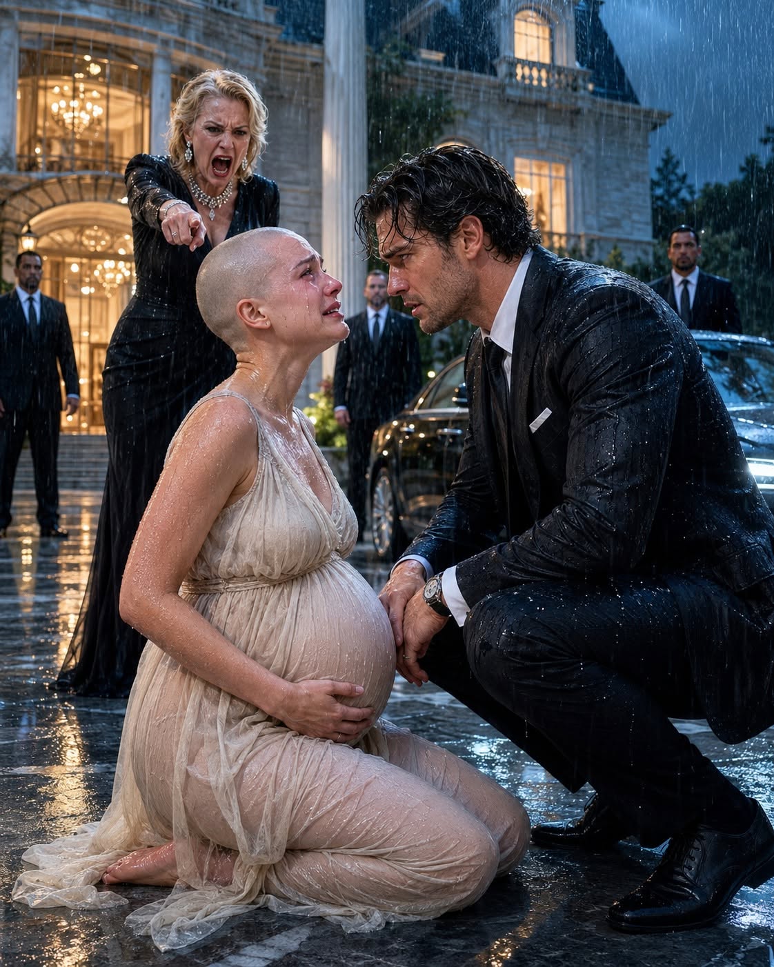 Eight Months Pregnant, His Mother Shaved My Head and Threw Me Into the Rain—Then Roman Kane Came Home