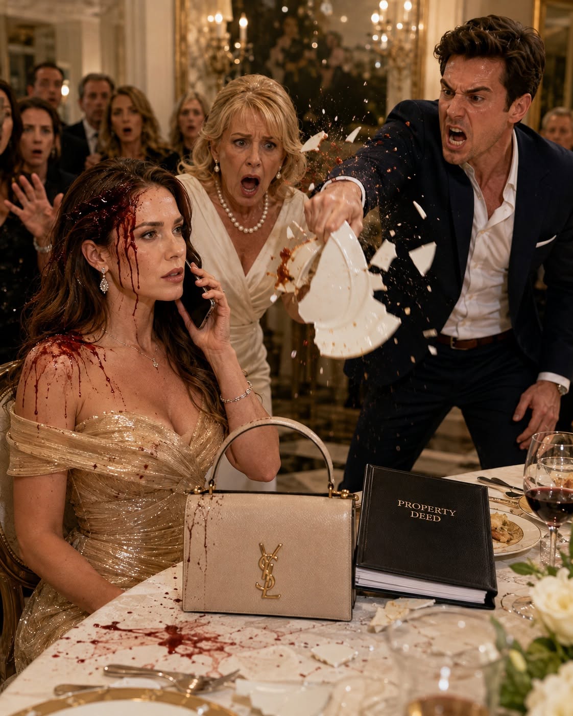 MY HUSBAND SMASHED A PLATE OVER MY HEAD TO TAKE MY HOME—UNTIL THE FILE BESIDE MY BAG EXPOSED HIS ENTIRE EMPIRE WAS A FRAUD