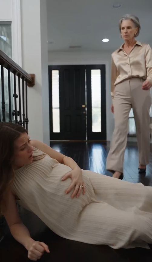 I Was 8 Months Pregnant When My Mother-in-Law Pushed Me Down the Stairs—Then the Camera Revealed My Husband Nodded Before She Did It