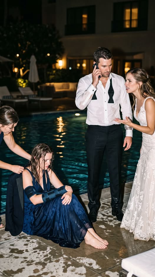 My Sister Shoved Me Into a Pool With a Paralyzed Arm and Called It a Joke—Her Groom Canceled the Honeymoon Before I Reached the Hospital