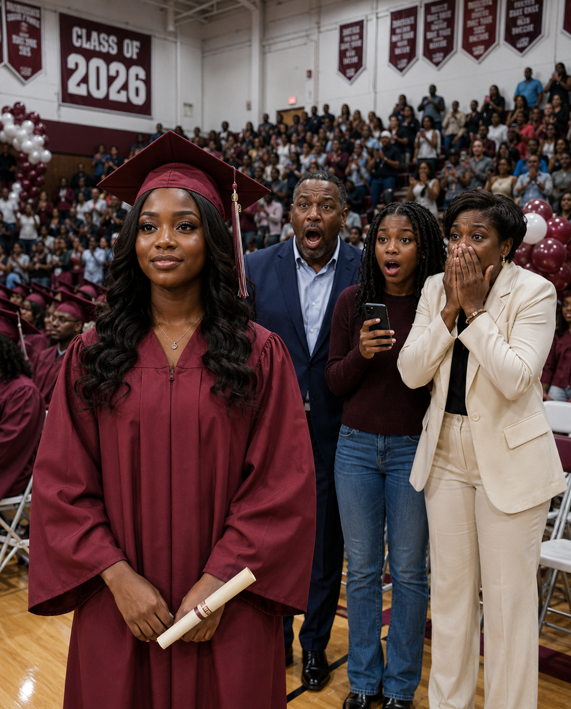 My parents told me to take the bus to my Harvard graduation because they were too busy buying my sister a brand-new Tesla, but when they finally showed up expecting to watch me quietly walk across the stage and go back to celebrating her, the dean took the mic, said my name, and my father dropped his program as the whole crowd learned what I had built while they were busy acting like I was never the child worth showing up for.