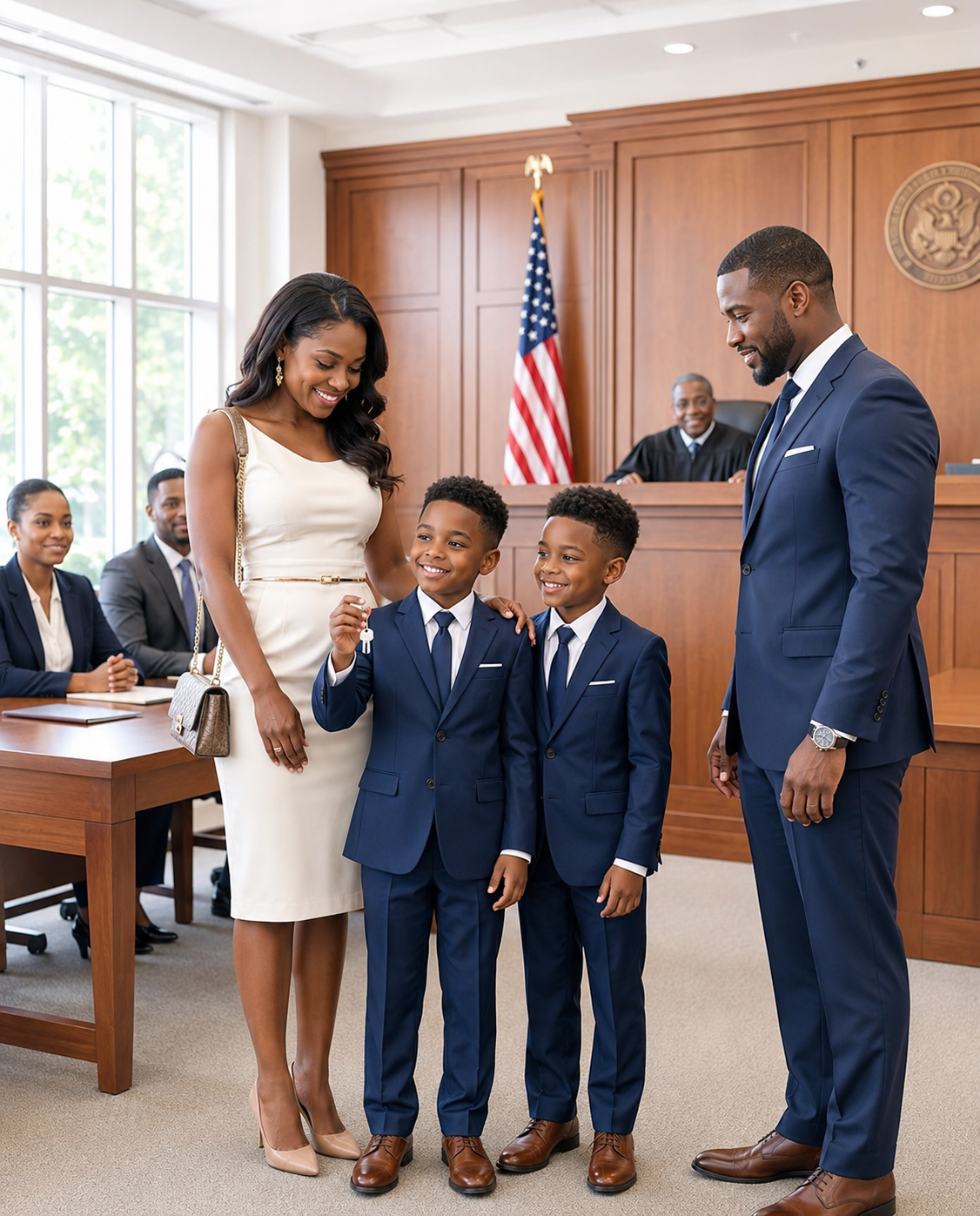 Millionaire Father Thought He Had Already Won Custody of His Twin Boys in Court and Couldn’t Stop Smiling — Until His 9-Year-Old Son Pulled Out a USB That Wiped the Smile Off His Face