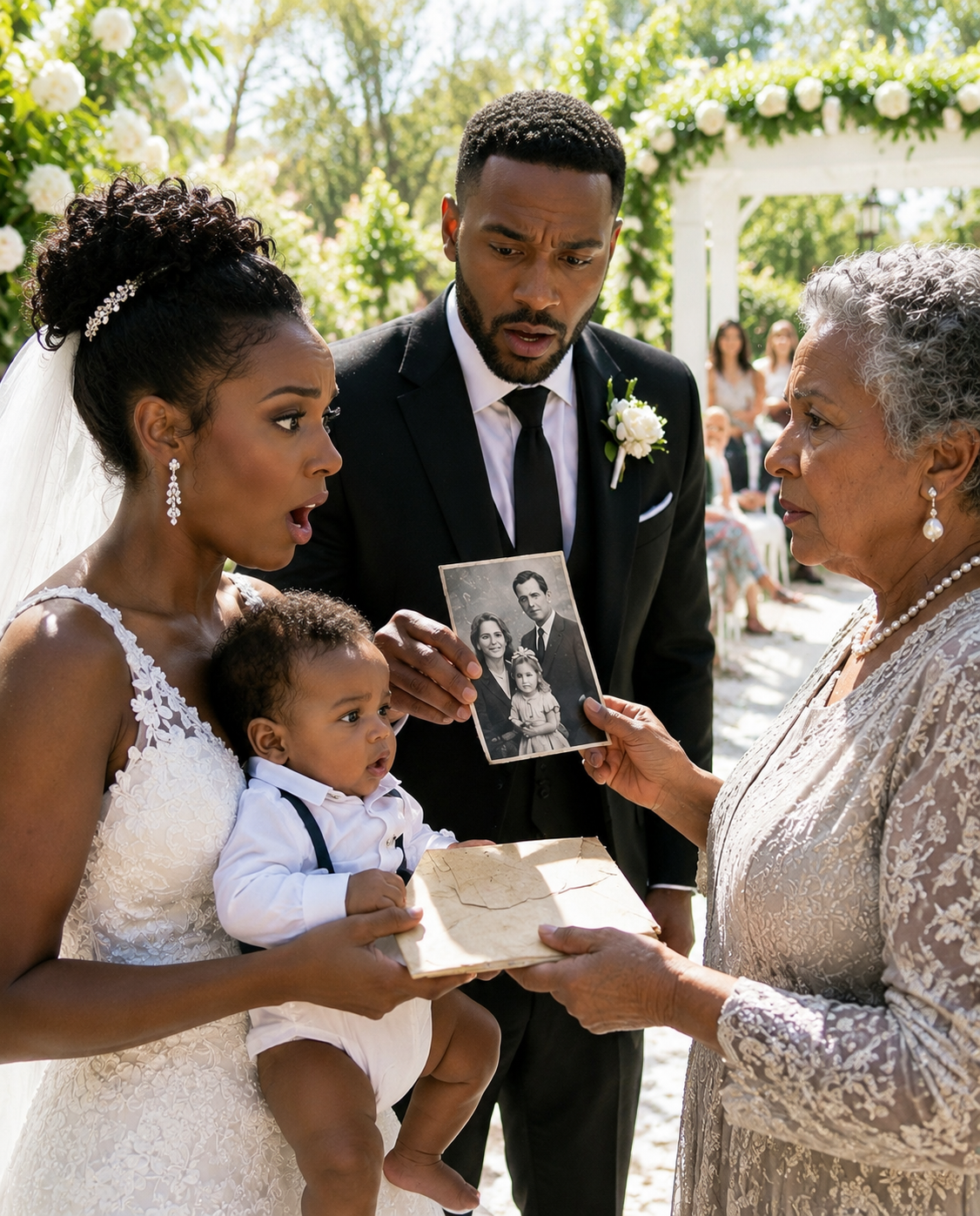 She arrived at the wedding with her baby and an envelope that ruined the whole family