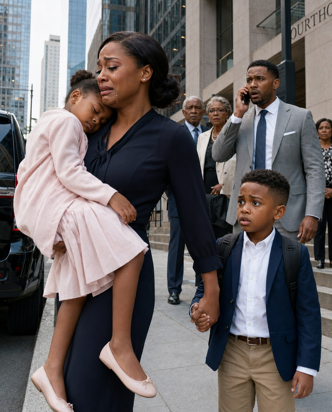 Five minutes after signing the divorce papers, my ex rushed off to celebrate her lover’s baby at a luxury clinic… while I was taking our children out of the country…