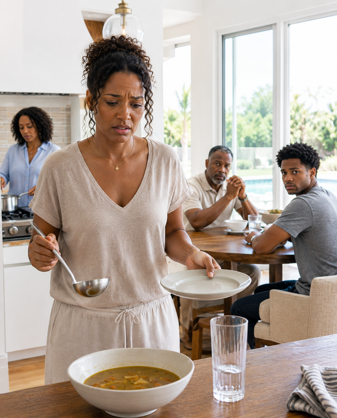 I was serving dinner in my own house when my dad slammed his fist on the table and said that this house was better suited to my half-brother, because he actually had children.