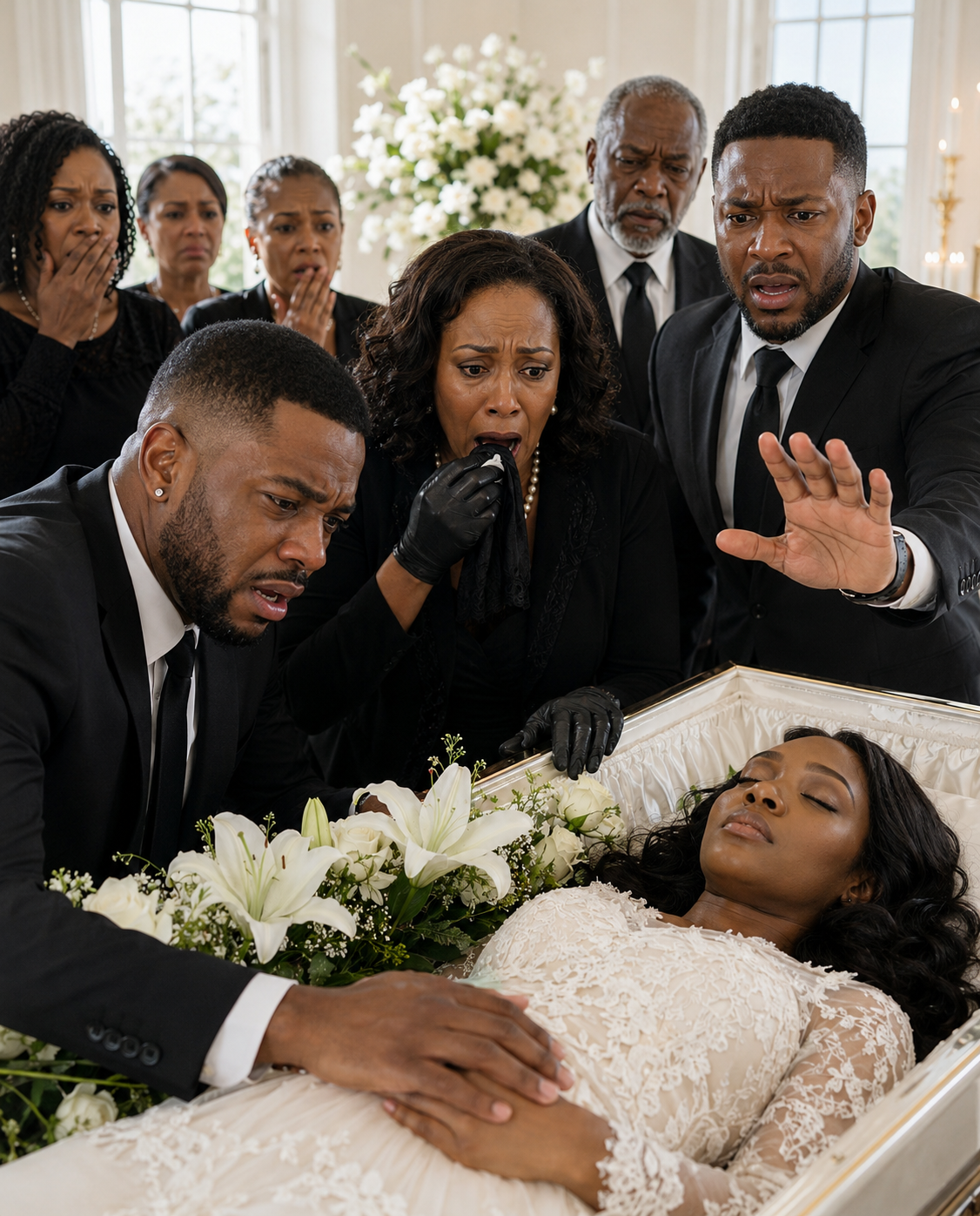 They were seconds away from cremating my pregnant wife when I begged, “Open the coffin… just once.” 005