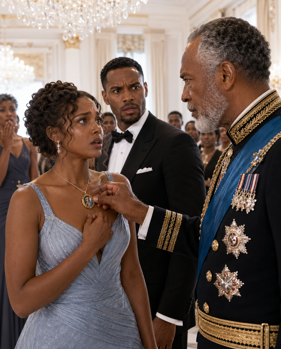 The billionaire husband announced their separation at a promotion party and mocked, "Keep the Orphan Out of My Future,"... But the King Asked Why I Was Wearing His Missing Daughter's Locket 005