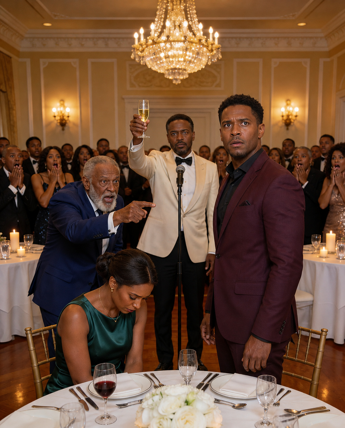 I was halfway through my dinner at my sister’s engagement party when my father raised his glass and said, “To our successful daughter—our pride and joy.” Then he looked straight at me, smirked, and added, “And you? Still in love with that poor farmer?” I stayed silent—until my boyfriend stood up. That’s when my sister’s future father-in-law suddenly pointed at him and blurted, “Wait… that’s you?” And in the next second, the entire room went dead silent… because they had no idea who he really was.