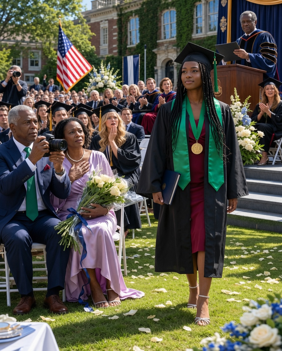 At my twin sister’s graduation, my father lifted his camera for her name—then the dean said, “Please welcome Francis Townsend, our valedictorian and Whitfield Scholar,” - News