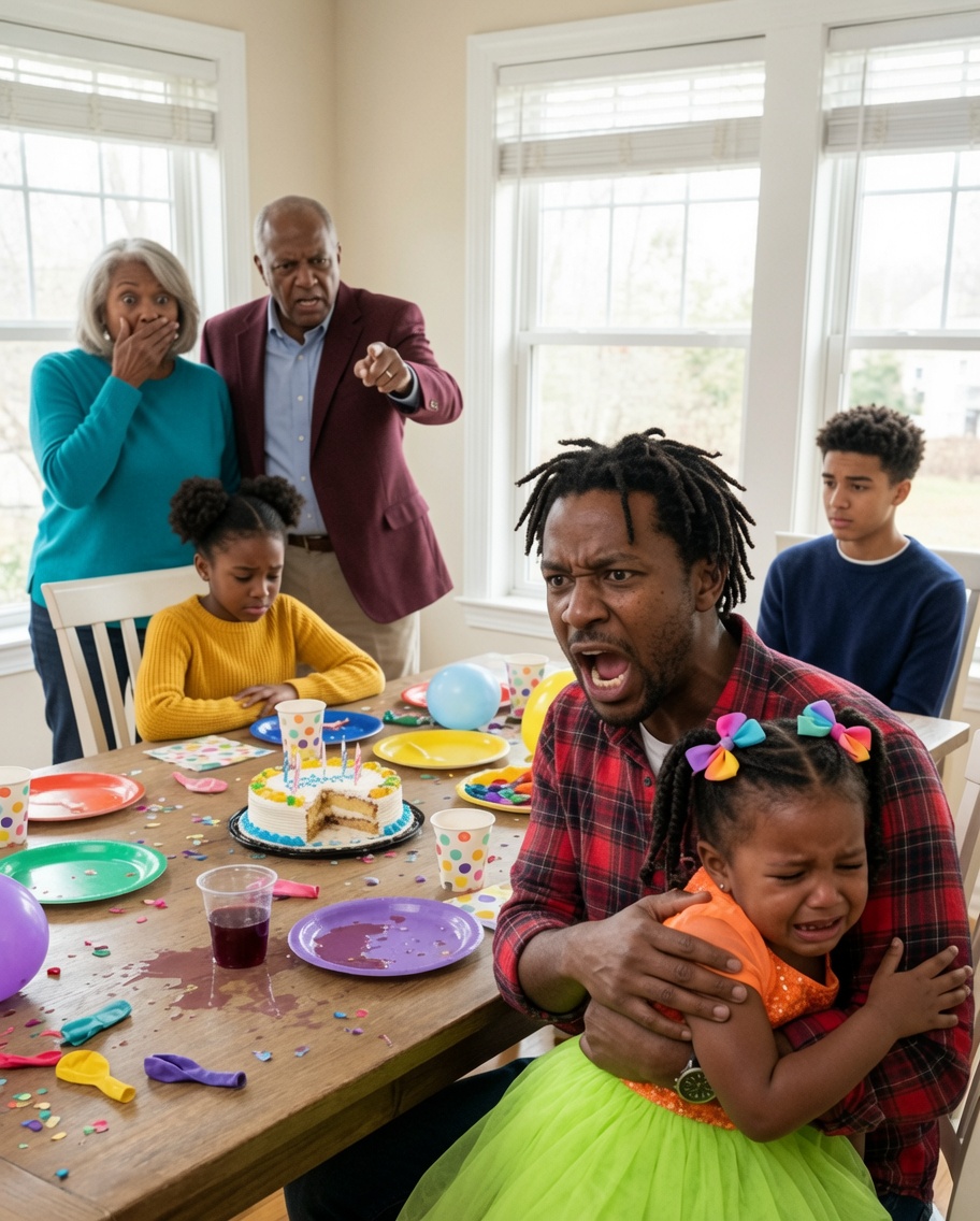 At my husband’s birthday dinner, his mother told our seven-year-old daughter to leave the table because she needed room for his “actual children.” Then she physically pushed her out of the room.