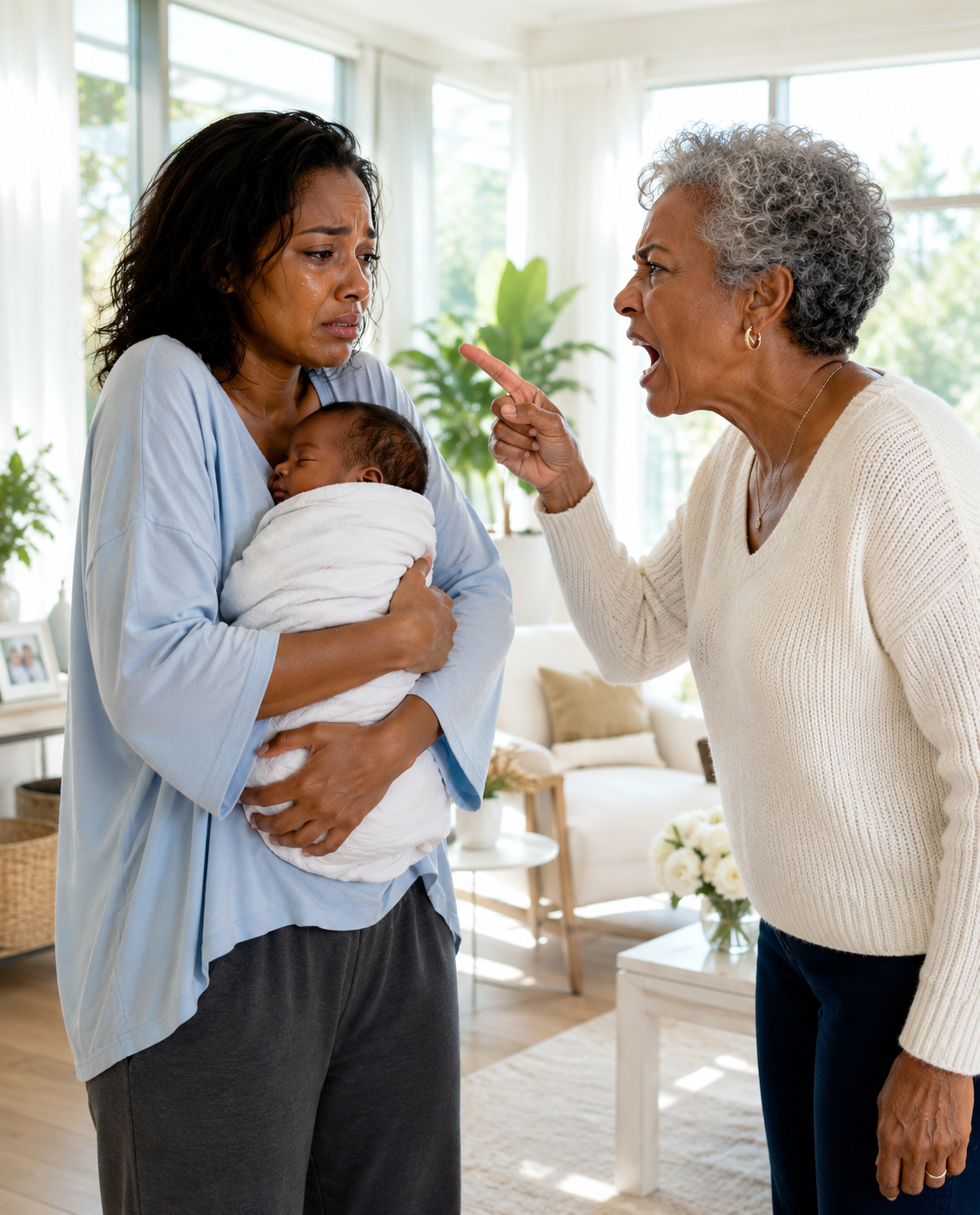 I gave birth to my daughter completely alone — and only hours later, my mother sent me a text saying, “Your sister’s kids need new phones. Send $2,000.” I said nothing. But a week later, she showed up at my front door yelling, “What’s wrong with you?” … and that was the exact moment something inside me finally snapped.