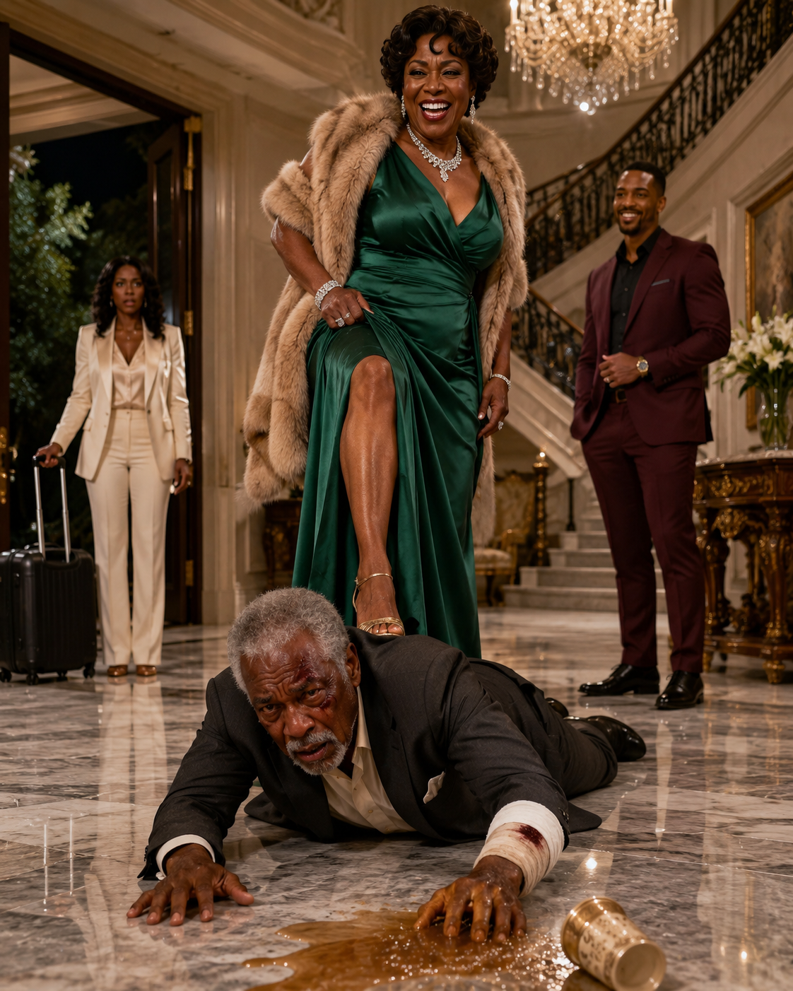 I came home just in time to see my injured father crawling across the marble floor while my stepmother laughed above him.