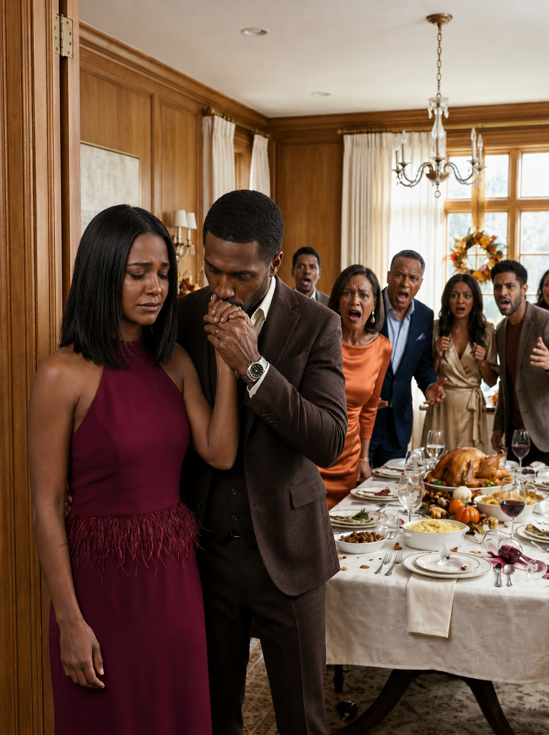 My Father Invited the Whole Family to Thanksgiving, but My Mother Forced Me to Cook in the Kitchen While Everyone Else Celebrated. Two Hours Later, a Man in a Black Suit Walked In, Kissed My Hand, and Said, “Sorry, Darling, I Was Late.” Then My Family Froze in Disbelief, Because…