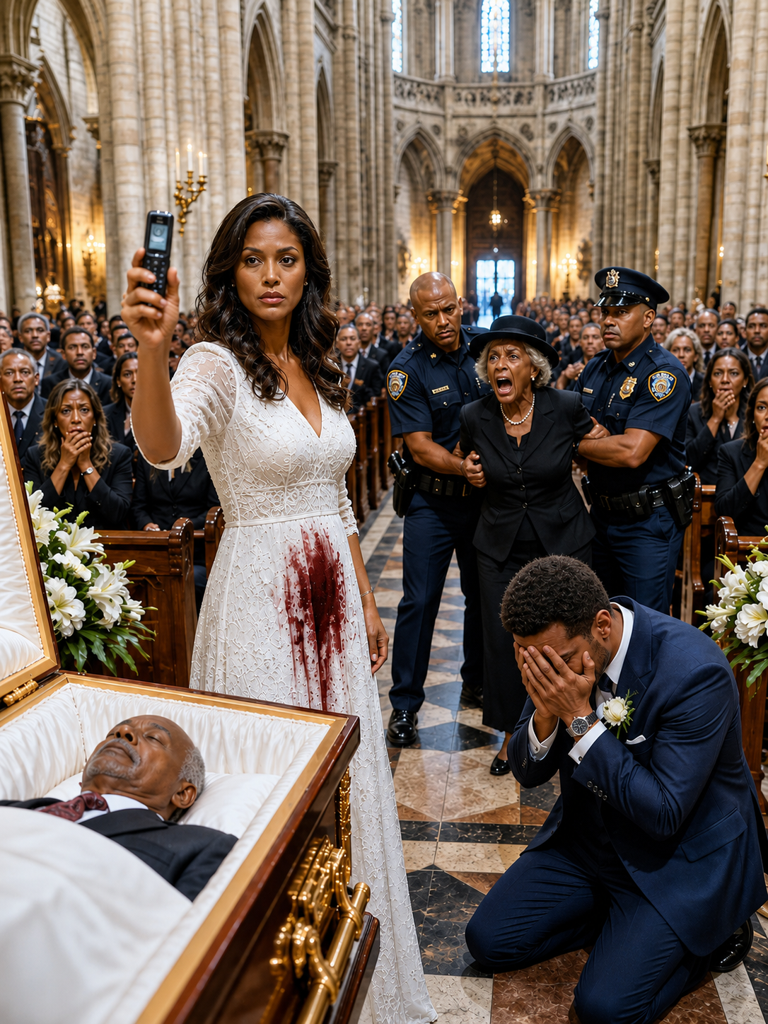 I was heavily ble/e/ding postpartum, forced to stand for hours next to my father-in-law’s solid gold casket because my husband said sitting down was “disrespectful to the dead.”