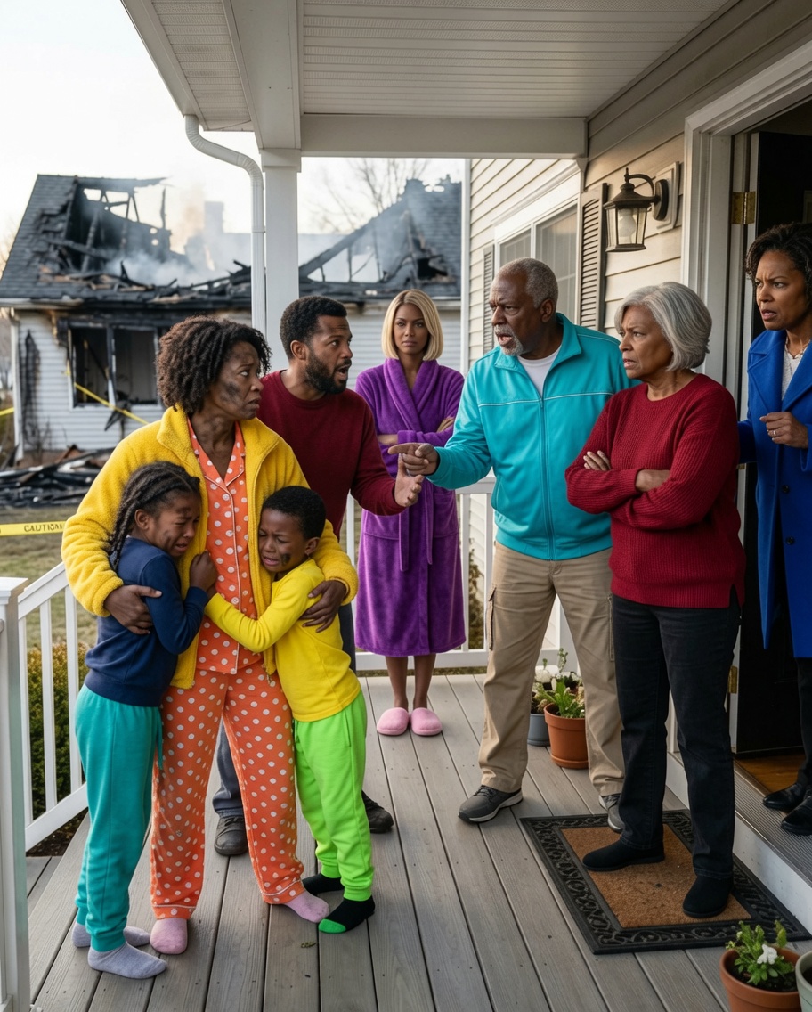 My children had soot on their pajamas and no home left, but my parents still said they could not stay the night. They praised my sister’s perfect life while my roof collapsed behind me. By sunrise, Grandma arrived and everything changed.