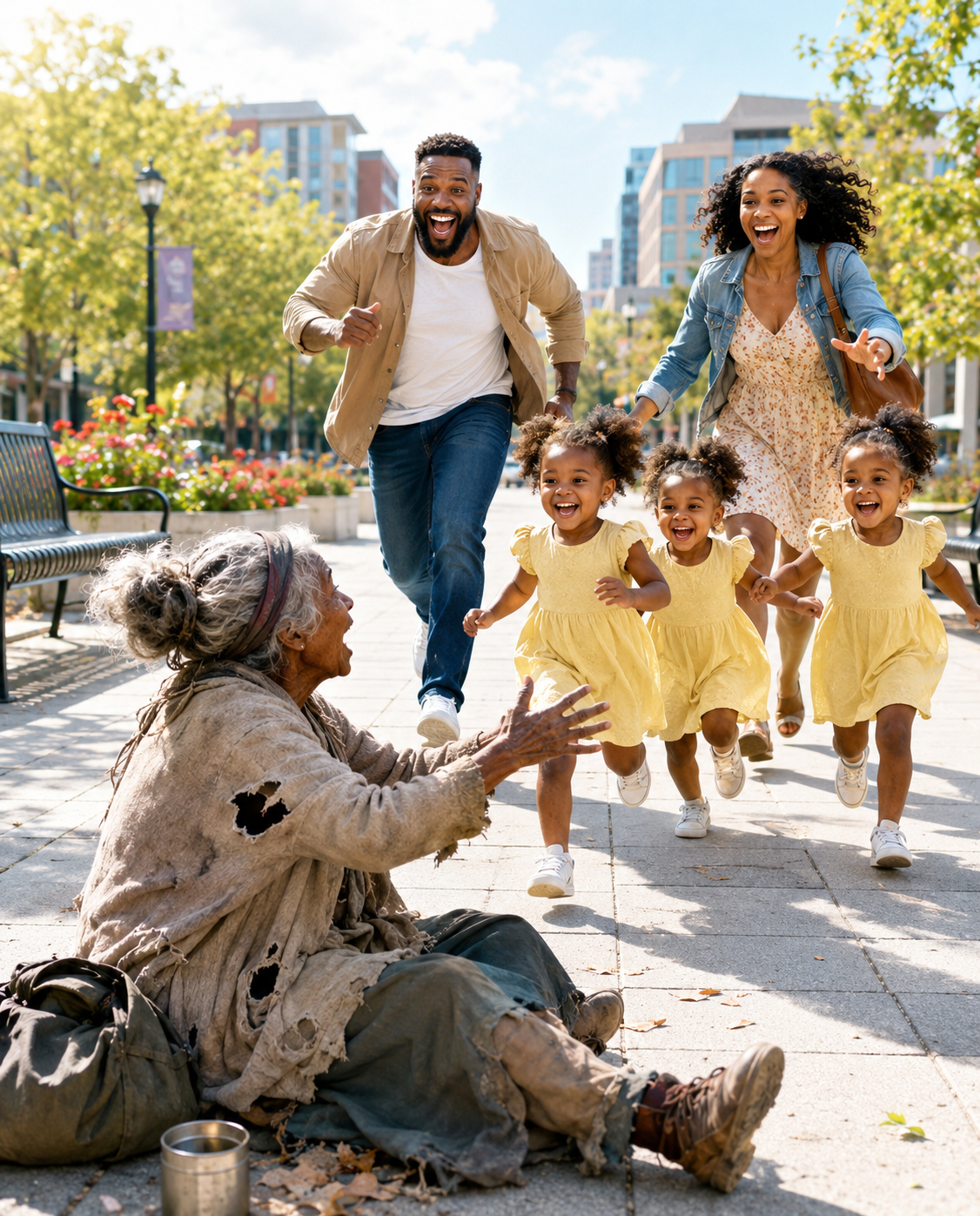 The millionaire’s triplet daughters were blind—until the old beggar woman changed everything