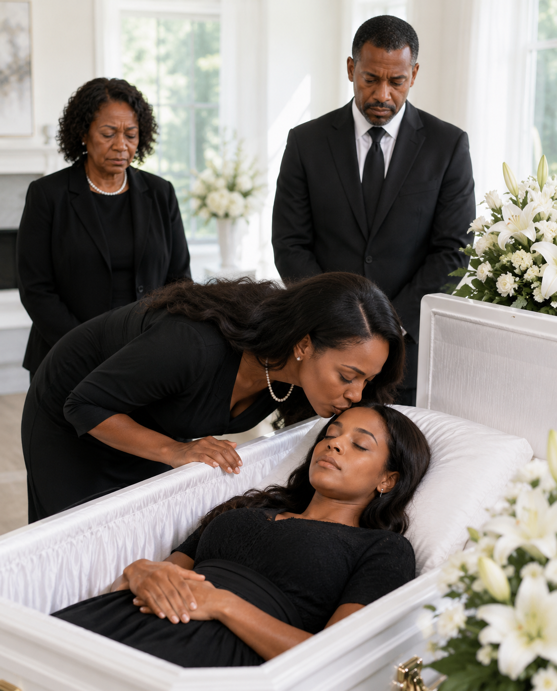 At my daughter’s funeral, her husband’s mistress leaned close and whispered, “I won”… until the lawyer stepped forward, asked for silence, and began reading the will.