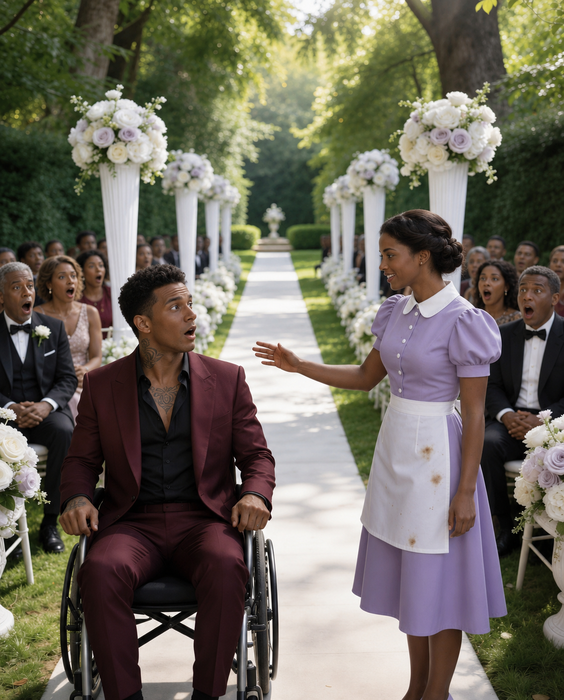 The Mafia Boss Was Left Alone in His Wheelchair on His Wedding Day… Then the Housekeeper Did Something That Shocked Everyone