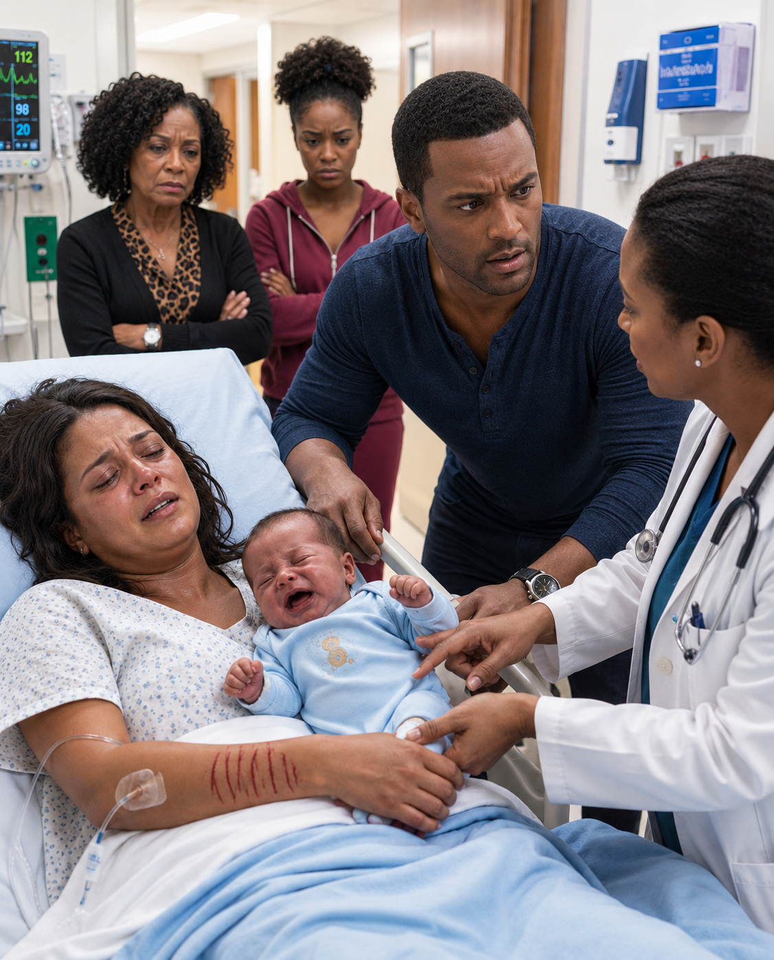 I came home from work and found my exhausted wife nearly unconscious beside our feverish baby. My mother just said, “She’s always exaggerating.” But at the hospital, a doctor noticed the marks on my wife’s wrists and told me to call the police M1