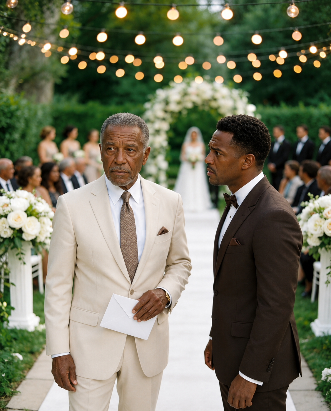 When I arrived at my son’s wedding, he came out to greet me and said, “Dad, I didn’t invite you. Families come here, but you’re not part of ours anymore. Go away.” I smiled and calmly replied, “Okay, son… but don’t forget to check your phone.” I left. When he checked his phone…