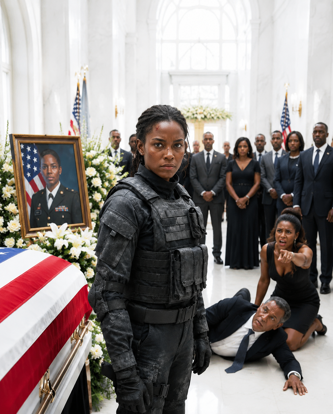 My husband locked me in a frozen cabin to steal my military life insurance, then held a $100,000 funeral over an empty casket. He forgot i was trained to survive—until i walked into my own memorial holding the padlock.