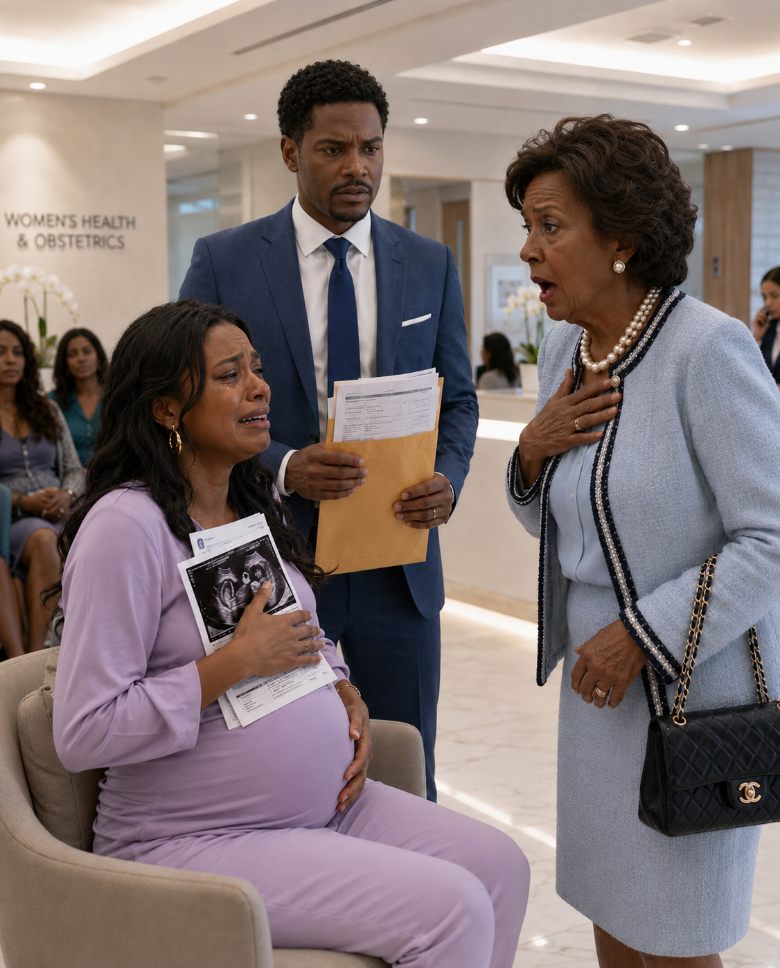 A year after my divorce, my ex-mother-in-law saw me at a clinic and sneered, “My son was right to leave you; now he actually has a daughter with your former best friend.” I just smiled and asked, “Is that what you think?” Then a man walked in… and she turned pale.