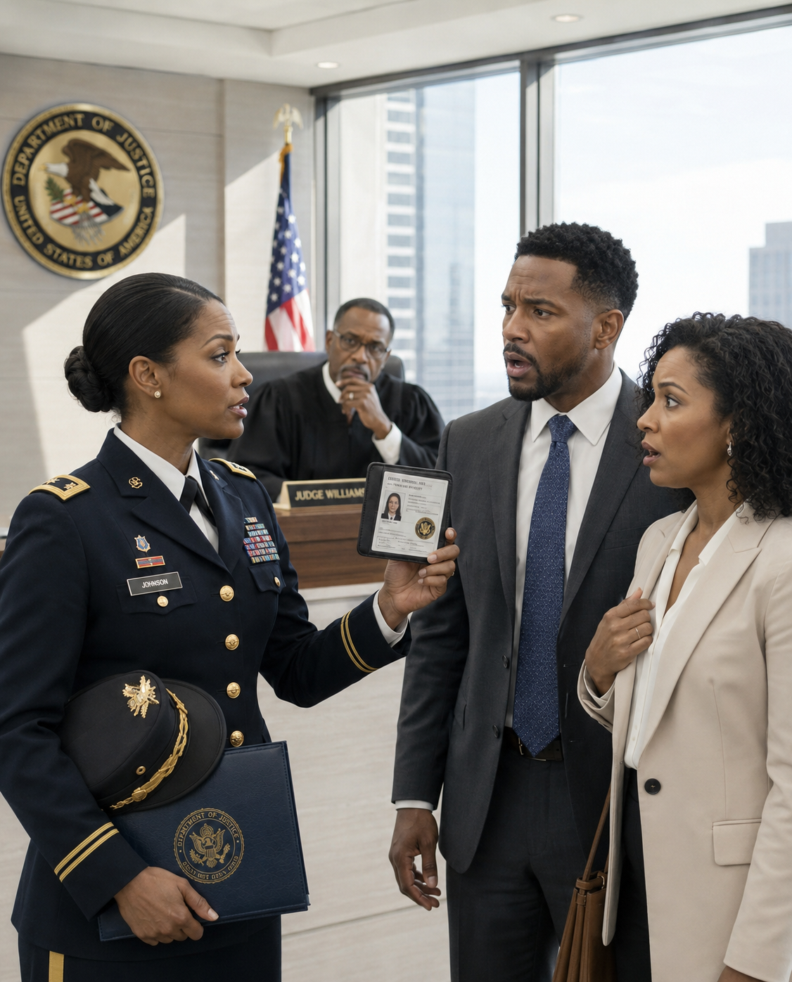 My parents laughed the moment I stepped into Portsmouth Family Court in my Navy dress uniform at exactly 9:03 a.m. over my grandfather’s 84-acre farm—but when the judge looked closely at my ribbons and murmured, “Captain Bates… from Yemen?” the whole courtroom changed.