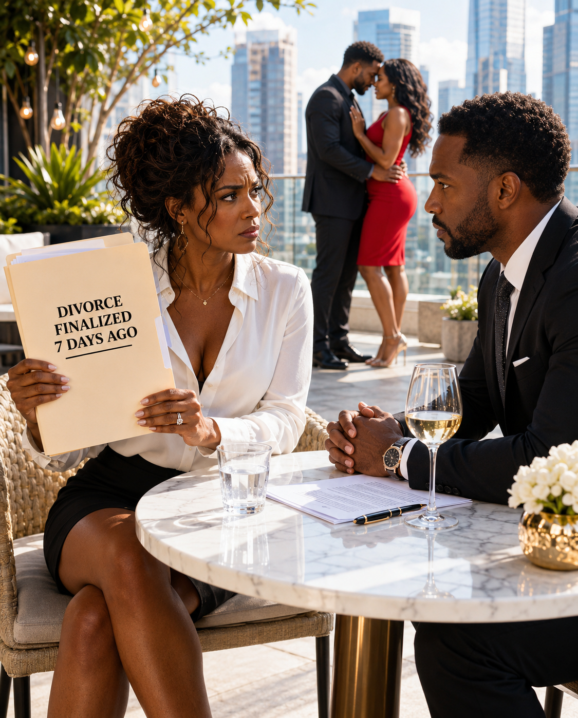 After my husband had an affair, his mistress’s husband came to me. He said, “I have a vast fortune. Just nod your head and tomorrow we’ll go to the city clerk’s office to get married.”. “I have a net worth in the nine figures.”