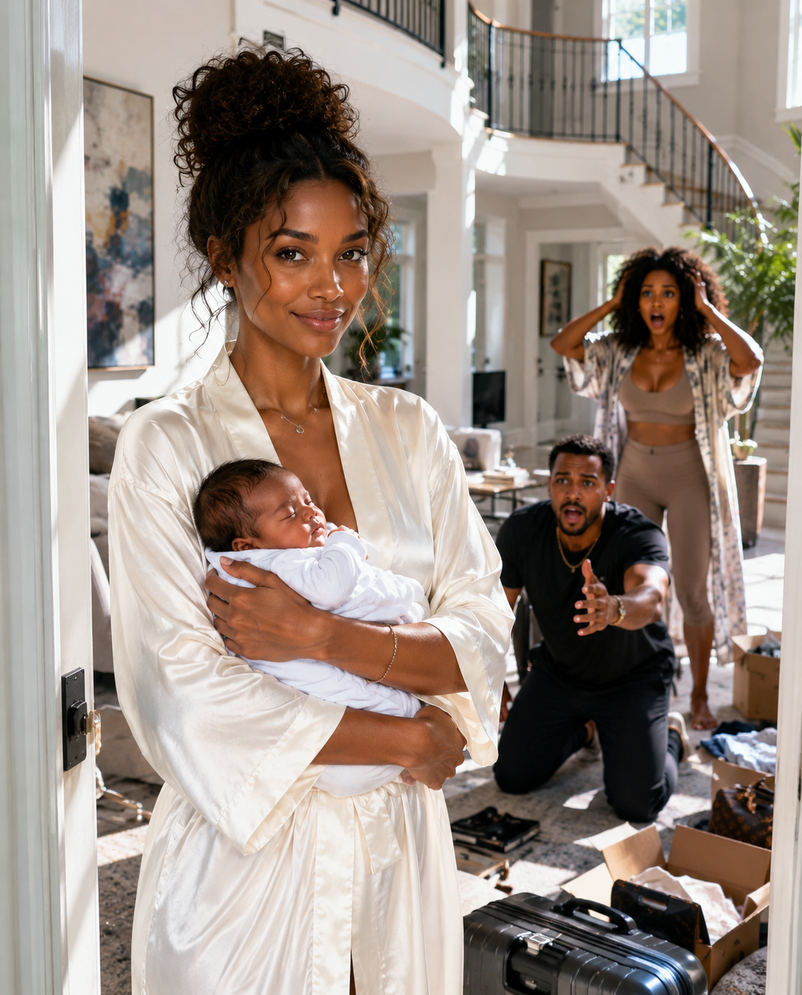 I was 38 weeks pregnant, gripping the doorframe in agony as my husband packed for a beach vacation. “Let her give birth by herself. Pain will teach her not to be needy,” his mother sneered. He laughed, kissed his mother’s cheek, and abandoned me. He thought I was just a weak, dependent wife. But when they came back sun-tanned and smiling, expecting to walk into my house, they found the smart locks changed, his belongings on the lawn, and a police cruiser waiting…