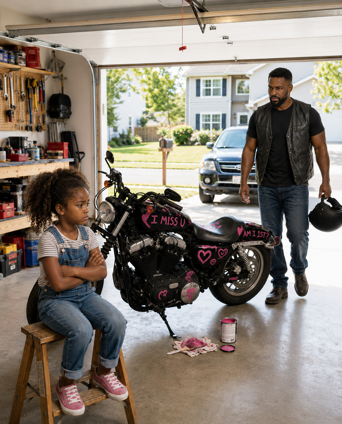 A Biker Dad Missed His Girl’s Art Show. Her Pink Revenge Broke Him-aurelia