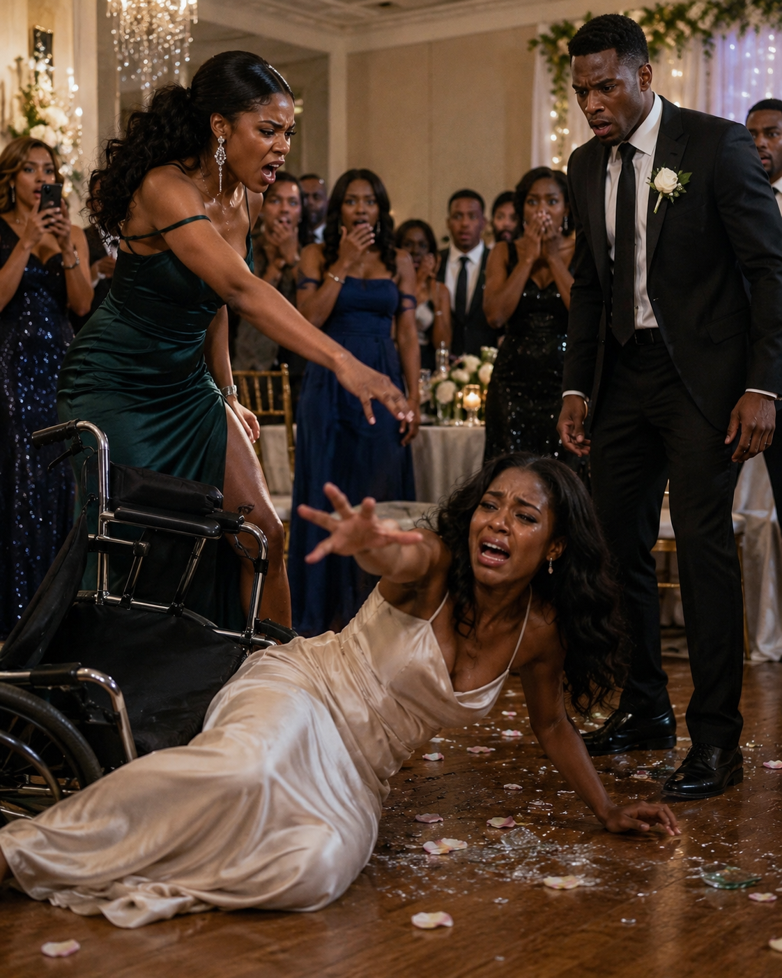 My Twin Sister Shoved Me Out of My Wheelchair at Her Engagement Party and Screamed, “Stop Faking for Attention”—But She Forgot Her Fiancé Was About to Learn Who Really Put Me There