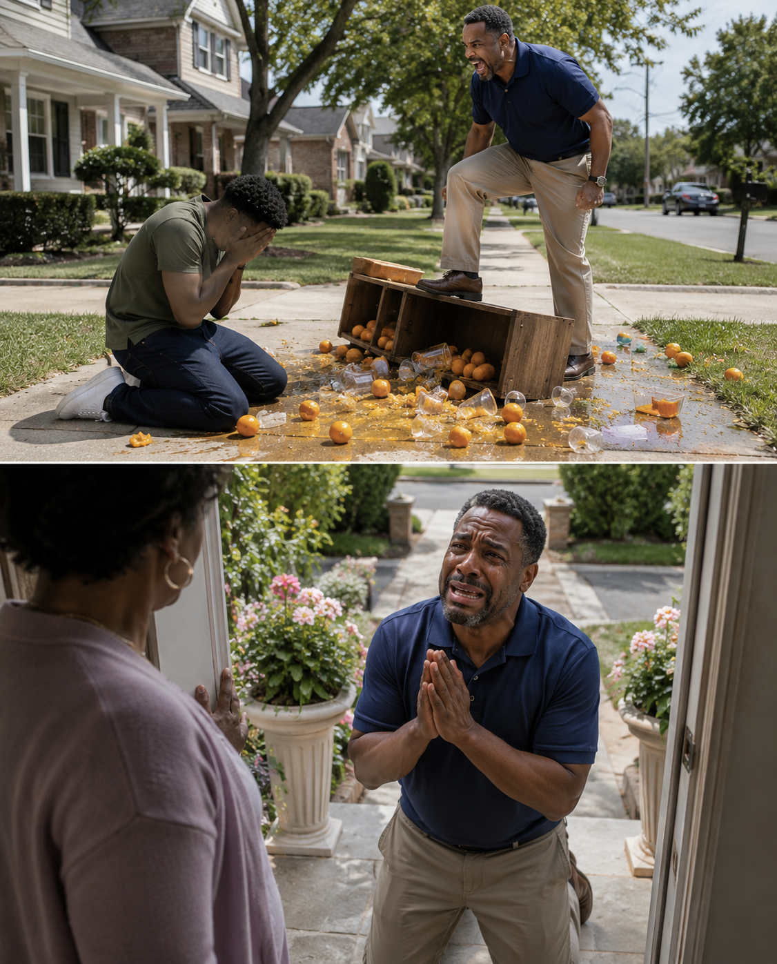 My rude neighbor smashed MY SON’S LEMONADE STAND because it was “BLOCKING THE SIDEWALK”… But the very next morning, he showed up at our door CRYING.