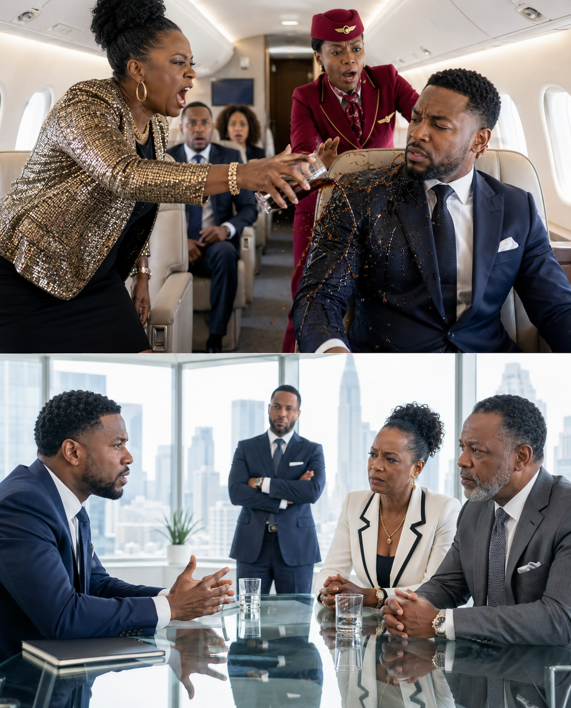 An arrogant lady poured soda all over my documents in first class, threatening to use her husband’s money to destroy my career. I didn’t yell or fight back. I just smiled and waited for the plane to land, because I was about to deliver a piece of news that would change her life forever…